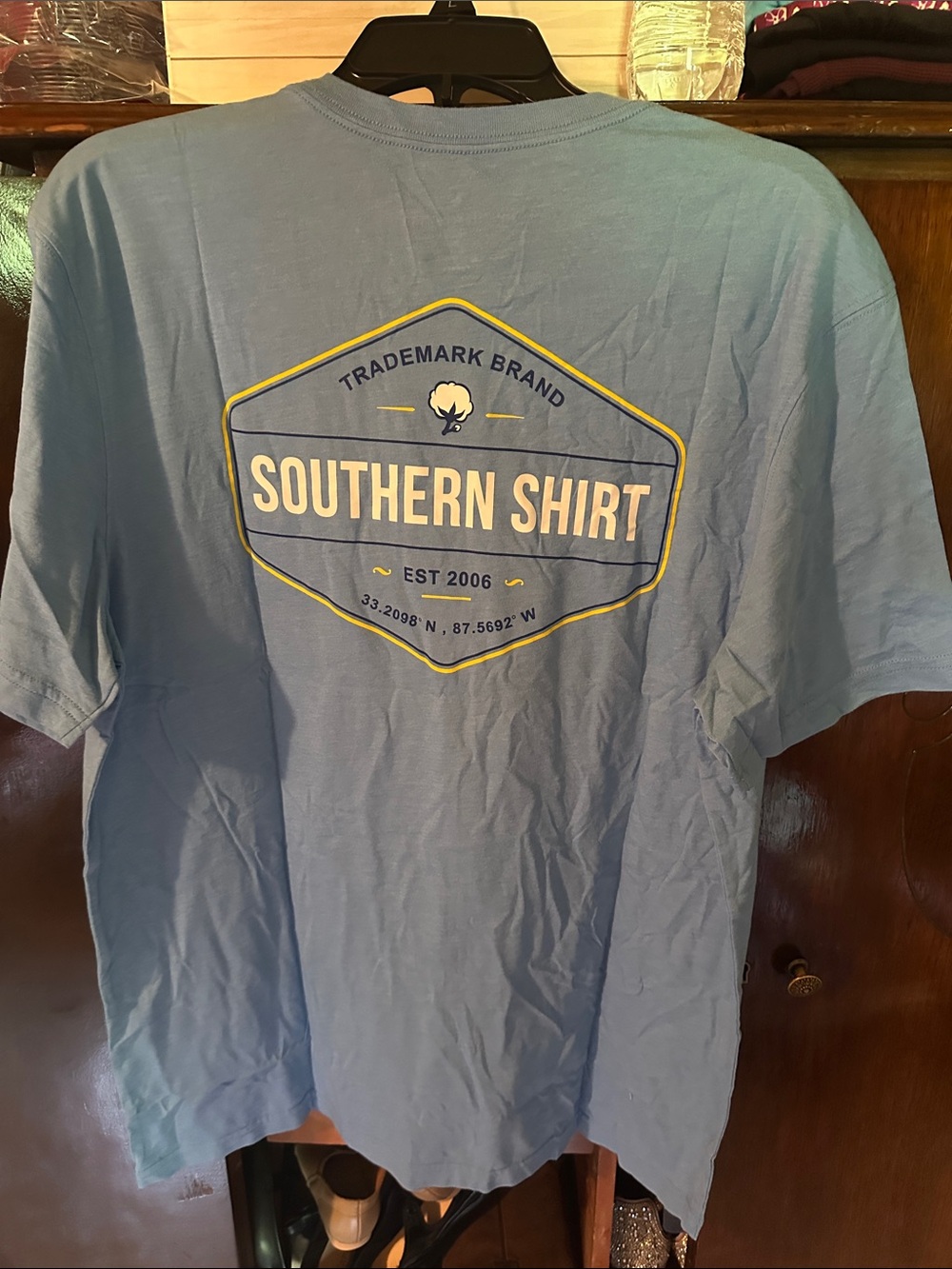 Light Blue Cotton Pocket Tee with Cotton Bowl Graphic